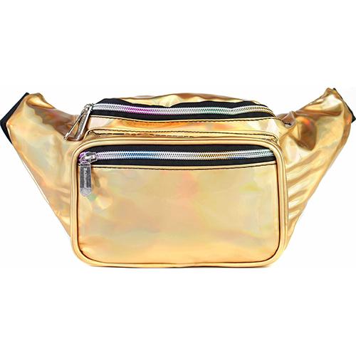 gold holographic fanny pack