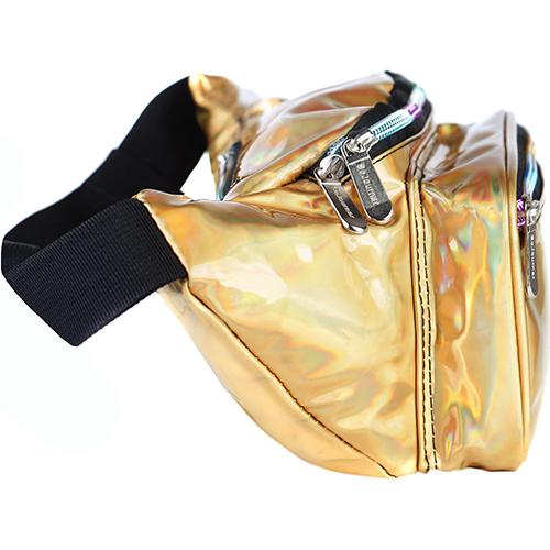 gold holographic fanny pack